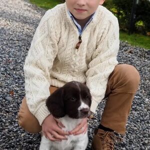 Aran Crafts Kid’s Quarter Zip Pullover Sweater 8-11 Years